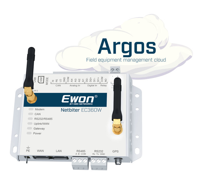 Bramka Ewon Netbiter EC360W z ulepszonym interfejsem do obsługi chmury Argos i nową aplikacją mobilną 